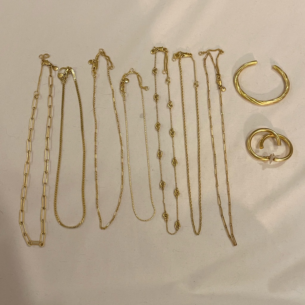 Madewell Lot Of 9 Gold Jewelry Pieces